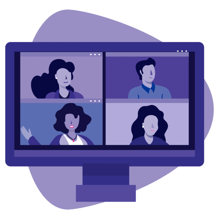 illustration of zoom meeting on computer